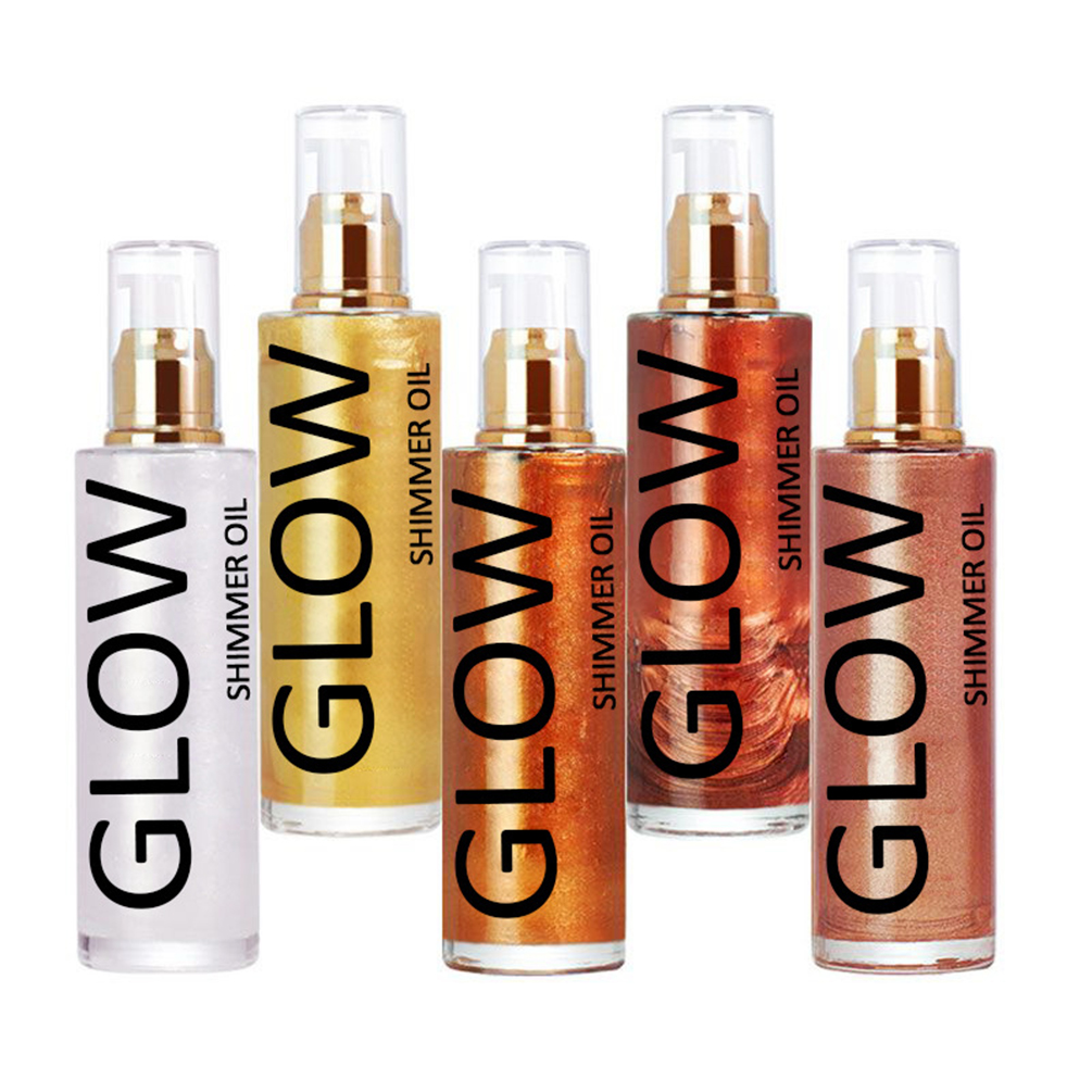 Body Shimmer Lotion - โลชั่นไฮไลท์เตอร์สำหรับใบหน้าและร่างกาย แบรนด์ส่วนตัว 5 สี ติดทนนาน โลโก้สั่งทำได้