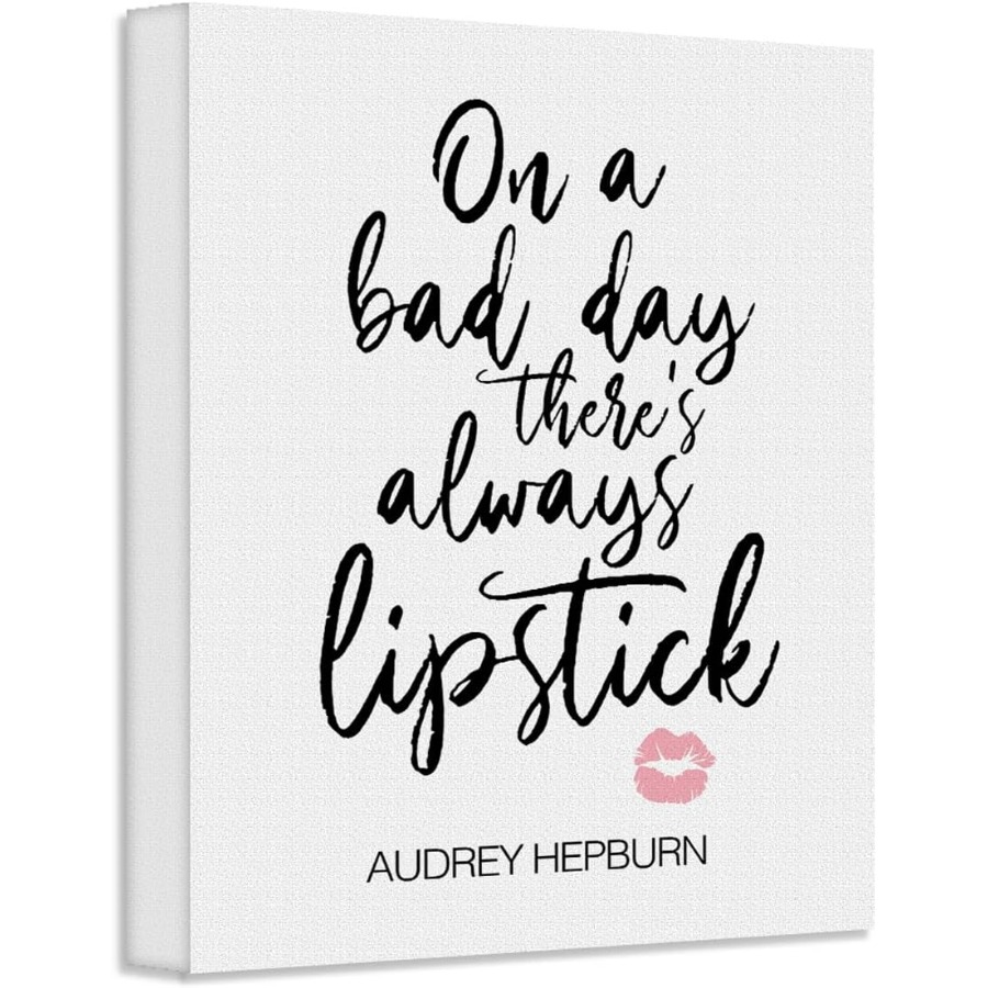 Makeup Is Beauty Quotes - ในวันที่ไม่ดี ยังมีลิปสติกเสมอ ภาพติดผนังพร้อมแขวน ขนาด 28x36 ตัวอักษรตลกเกี่ยวกับเครื่องสำอางและความงาม