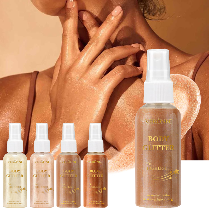 Body Shimmer Lotion - สเปรย์กลิตเตอร์สำหรับผิวกาย แห้งเร็ว ประกายละเอียด เงางามบางเบา ให้ความเปล่งประกายอย่างเป็นธรรมชาติ ทนต่อน้ำและเหงื่อ