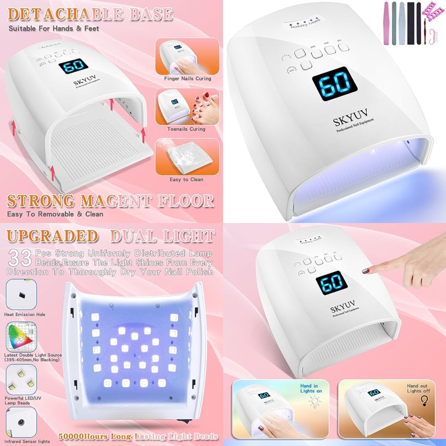 Gel Nail Polish - เครื่องอบเล็บ UV LED แบบชาร์จไฟได้ แห้งเร็วขึ้น, เครื่องอบเล็บเจล