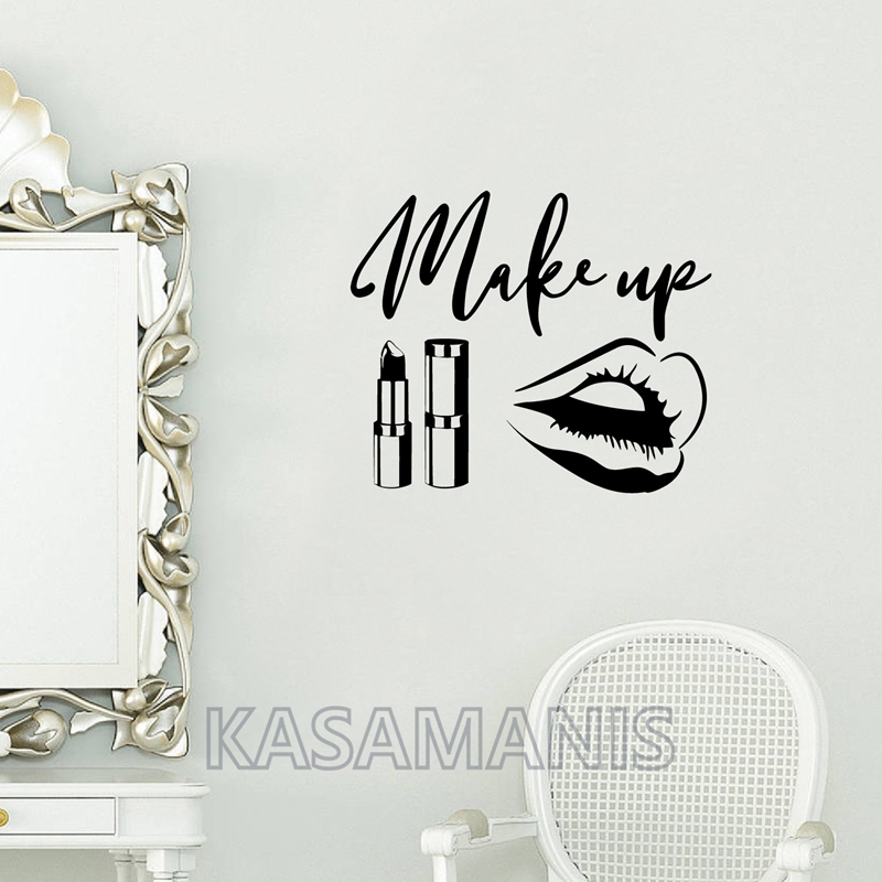 Makeup Is Beauty Quotes - แต่งหน้า Wall Art Decals ความงาม Salon