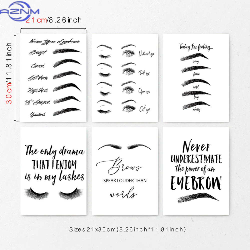 ชุดภาพพิมพ์บนผ้าใบลายคิ้วและขน - Makeup Is Beauty Quotes บทวิจารณ์และราคา