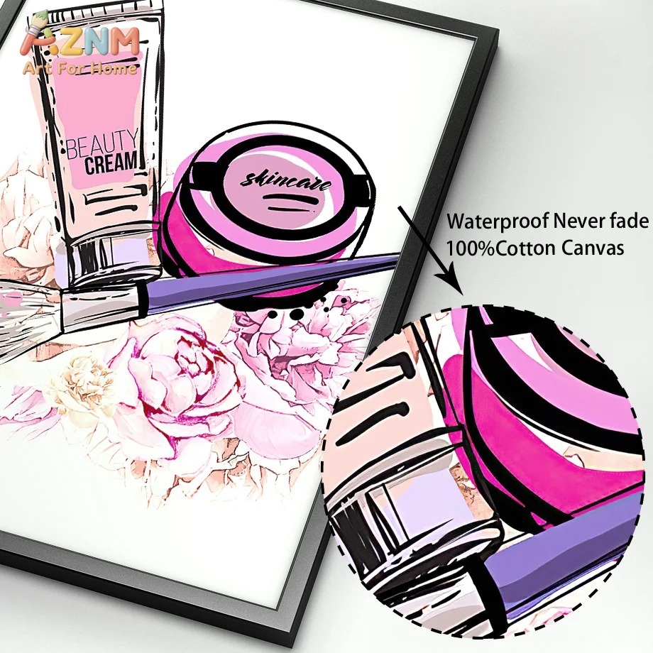 AZNM ภาพพิมพ์ศิลปะติดผนังลายเล - Makeup Is Beauty Quotes บทวิจารณ์และราคา