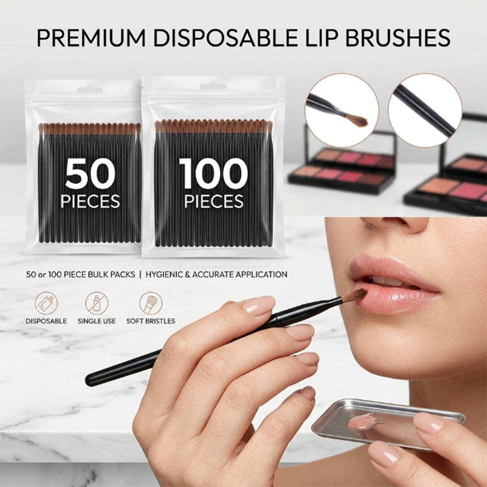 50/100 ชิ้นชุดแปรงทาปากแบบใช้แ - Beauty Makeup Tools บทวิจารณ์และราคา