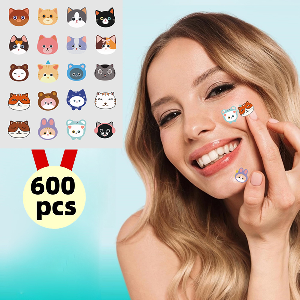 แผ่นแปะสิวรูปการ์ตูนแมว 600 ชิ - Pressed Powder Foundation บทวิจารณ์และราคา