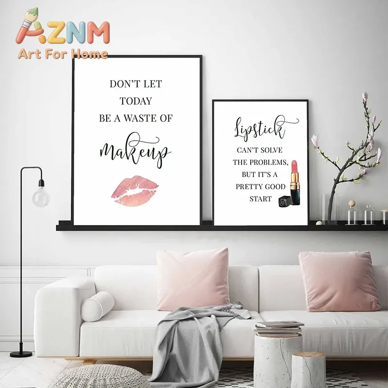 โปสเตอร์คำคมแต่งหน้า ขนตา คิ้ว - Makeup Is Beauty Quotes บทวิจารณ์และราคา