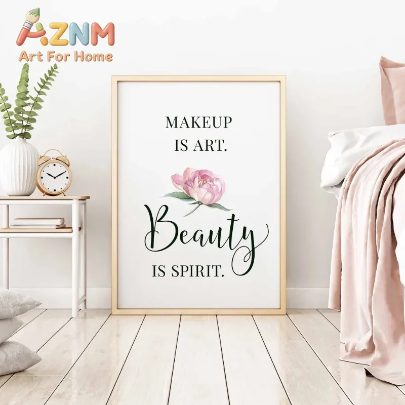 โปสเตอร์คำคมแต่งหน้า ขนตา คิ้ว - Makeup Is Beauty Quotes บทวิจารณ์และราคา