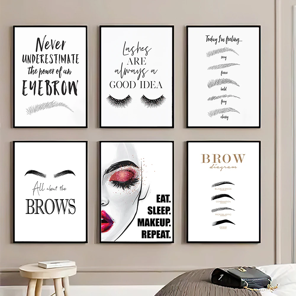 โปสเตอร์ศิลปะบนผนังสำหรับแต่งห - Makeup Is Beauty Quotes บทวิจารณ์และราคา